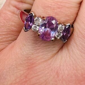 Purple, Clear, And Silver Ring